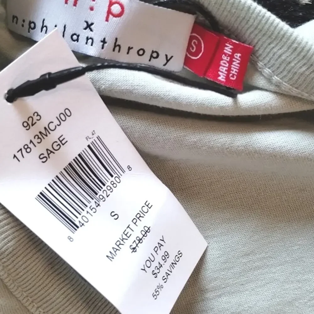 Revolve n: PHILANTHROPY NWT Sage Harlow BFF Cutout 100% Cotton T-shirt S